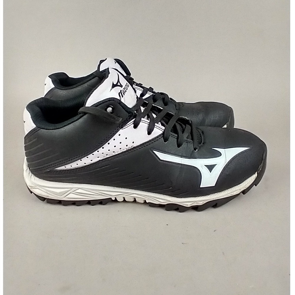 Mizuno Spike Blast 4 Mens Turf Shoes Black White Mid Top Sneakers 320447.9000 9